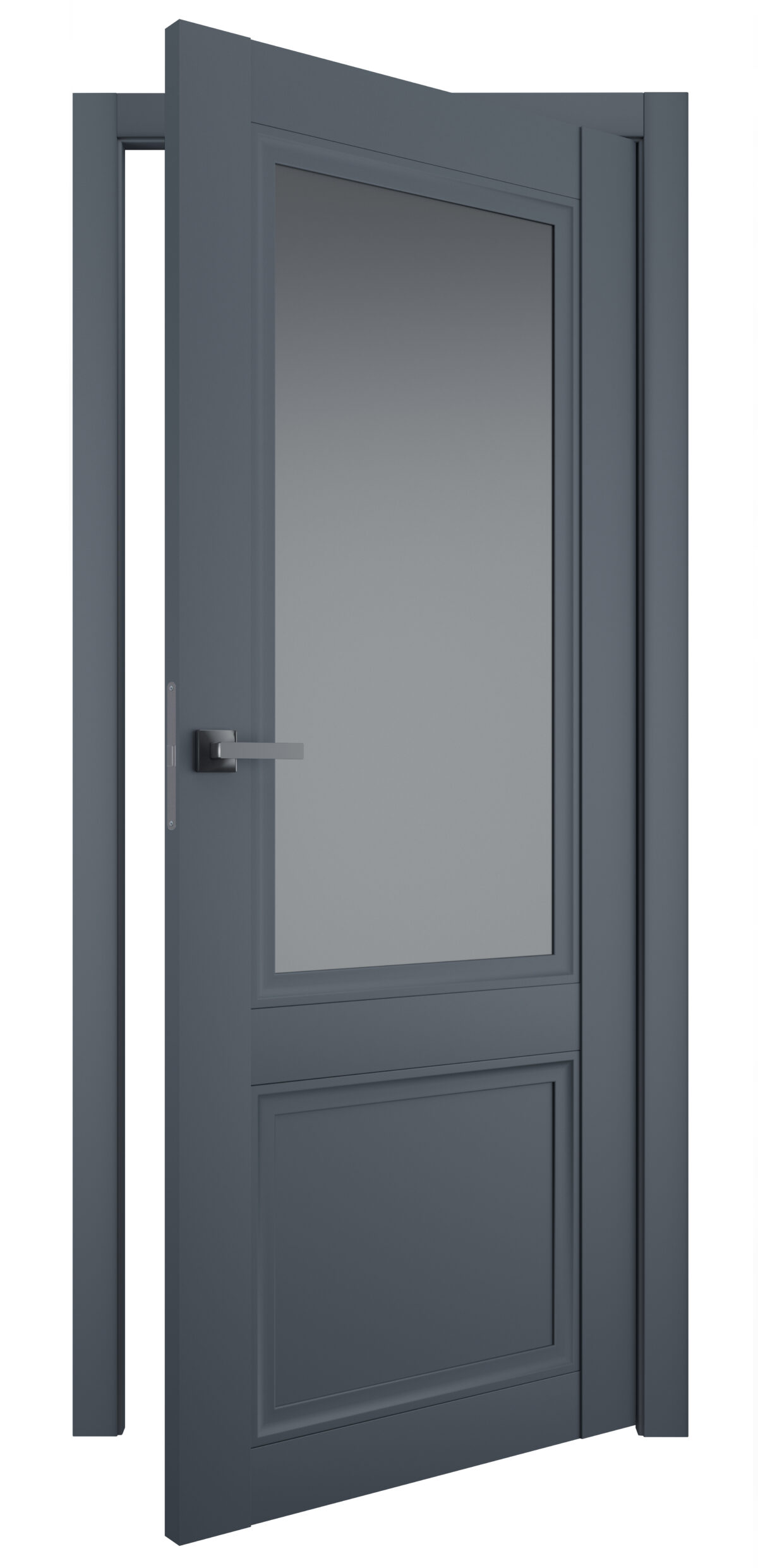 A0-Neoclassico 402 Antracit laminált beltéri ajtó szatén üveggel - Image 2 A0-Neoclassico 402 Antracit laminált beltéri ajtó szatén üveggel - A0 Neoclassico 402 Antracit laminalt belteri ajto tomor open 1 1200x2482