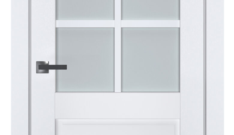 A0-Neoclassico 607 Fehér laminált beltéri ajtó szatén üveggel