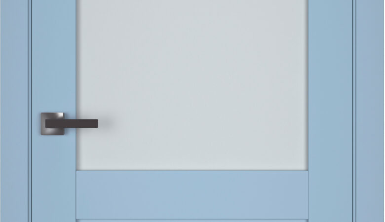 A1-Neo-Soft 608 Akvamarain laminált beltéri ajtó szatén üveggel