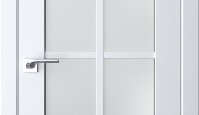A0-Neoclassico 602 Fehér laminált beltéri ajtó szatén üveggel