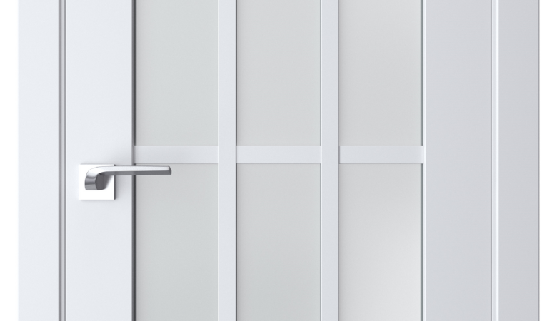 A0-Neoclassico 604 Fehér laminált beltéri ajtó szatén üveggel
