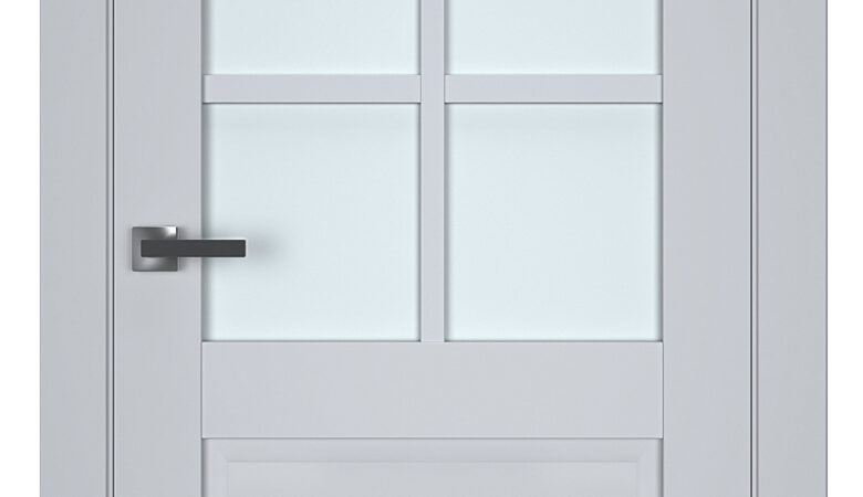 A0-Neoclassico 607 Szürke laminált beltéri ajtó szatén üveggel
