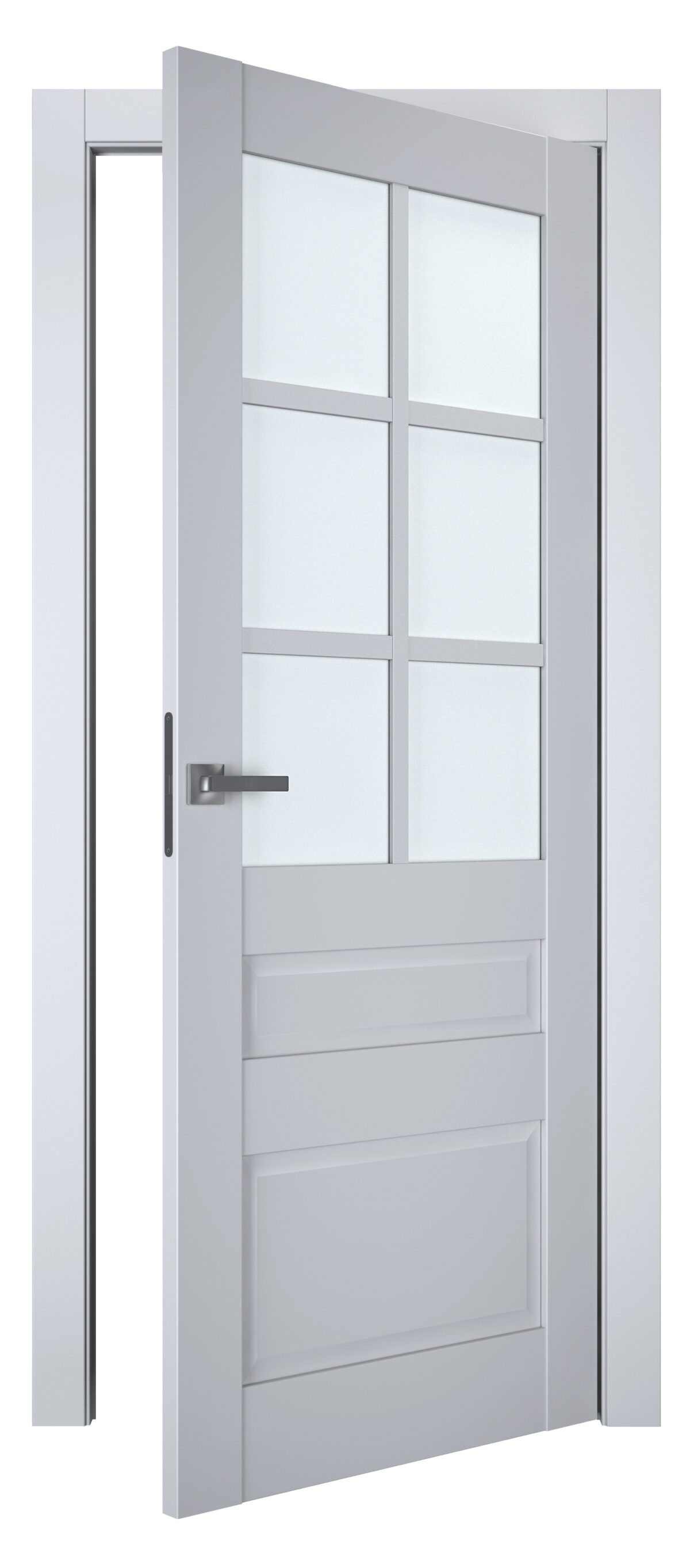 A0-Neoclassico 607 Szürke laminált beltéri ajtó szatén üveggel - Image 2 A0-Neoclassico 607 Szürke laminált beltéri ajtó szatén üveggel - A0 Neoclassico 607 Light Grey laminalt belteri ajto open 1200x2725