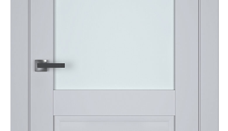 A0-Neoclassico 608 Szürke laminált beltéri ajtó szatén üveggel