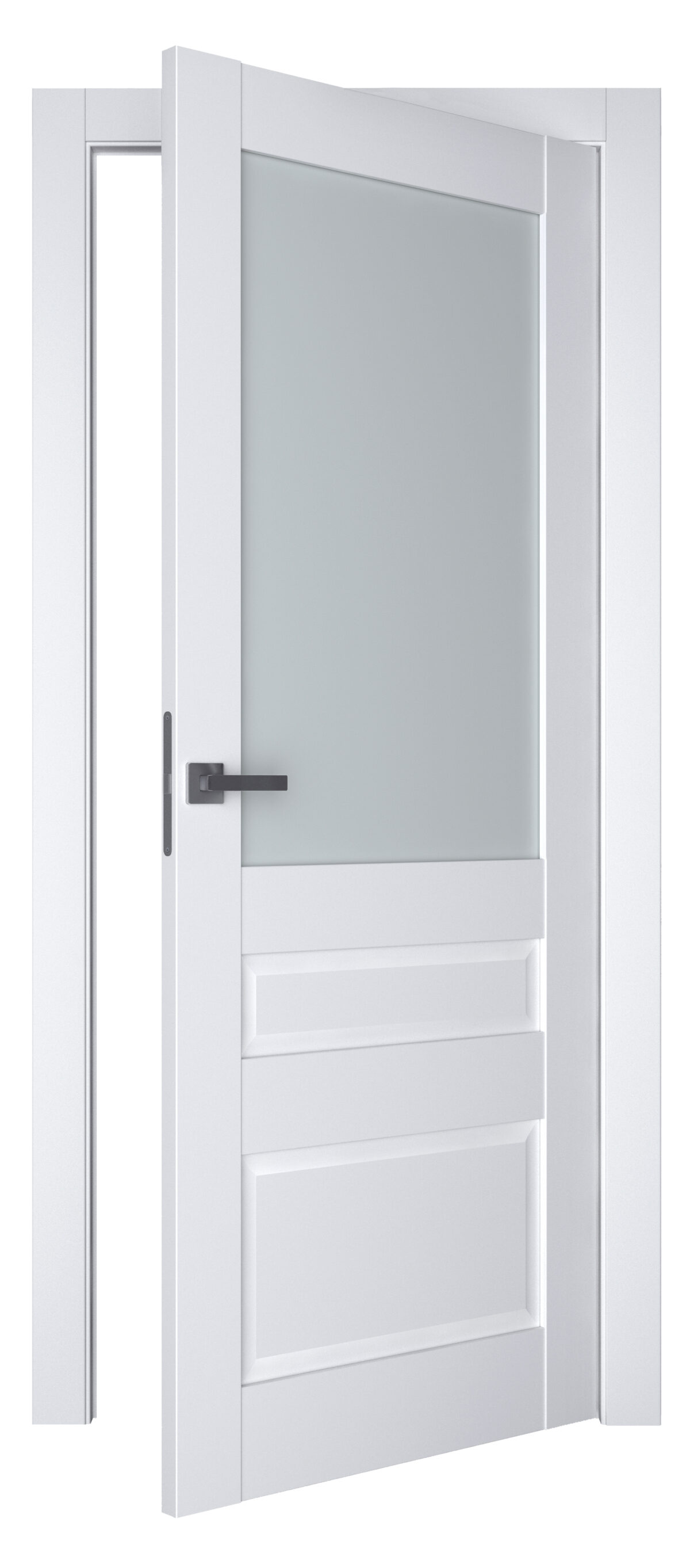 A0-Neoclassico 608 Fehér laminált beltéri ajtó szatén üveggel - Image 2 A0-Neoclassico 608 Fehér laminált beltéri ajtó szatén üveggel - A0 Neoclassico 608 White laminalt belteri ajto uveges open 1200x2725
