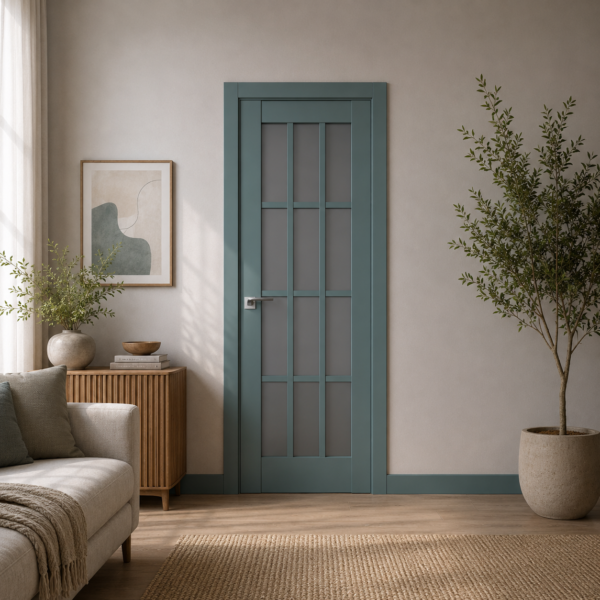 A1-Neo-Soft 603 Malahit laminált beltéri ajtó szatén üveggel
