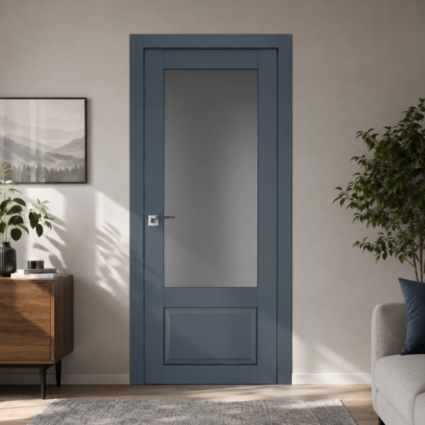 A1-Neo-Soft 606 Zafir laminált beltéri ajtó szatén üveggel
