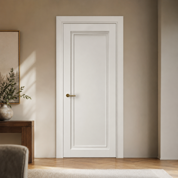 A0-Neoclassico 401 Magnólia laminált beltéri ajtó tömör Forsa Fehér laminált beltéri ajtó fekete üveggel - A0 Neoclassico 401 Magnolia laminalt belteri ajto tomor scaled 1 600x600