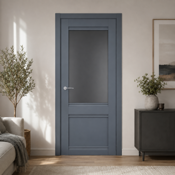 A0-Neoclassico 404 Antracit laminált beltéri ajtó szatén üveggel Avant Borovi Tölgy laminált beltéri ajtó szatén üveggel - A0 Neoclassico 404 Antracit laminalt belteri ajto uveges scaled 1 600x600