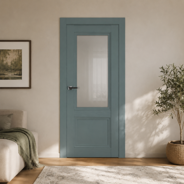 A1-Neo-Soft 402 Malahit laminált beltéri ajtó szatén üveggel