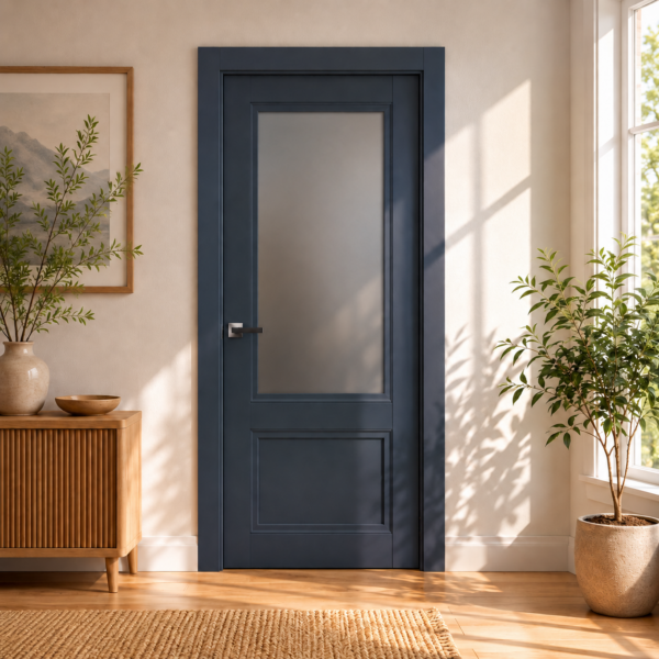 A1-Neo-Soft 402 Zafir laminált beltéri ajtó szatén üveggel