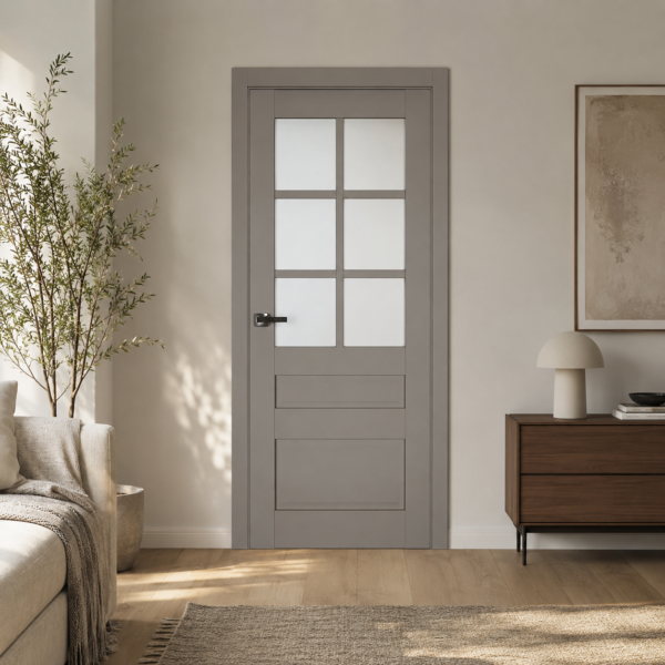 A1-Neo-Soft 607 Oniksz laminált beltéri ajtó szatén üveggel