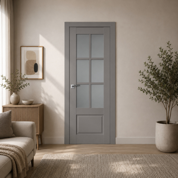 A1-Neo-Soft 602 Oniksz laminált beltéri ajtó szatén üveggel