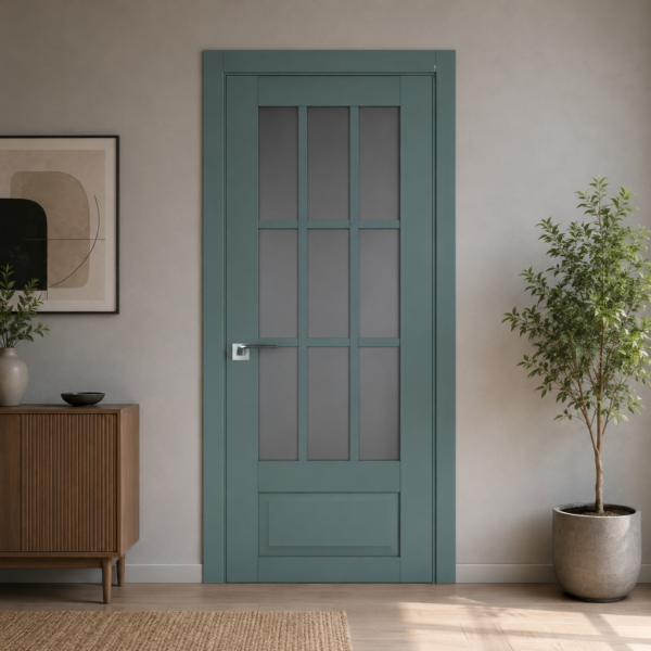 A1-Neo-Soft 604 Malahit laminált beltéri ajtó szatén üveggel