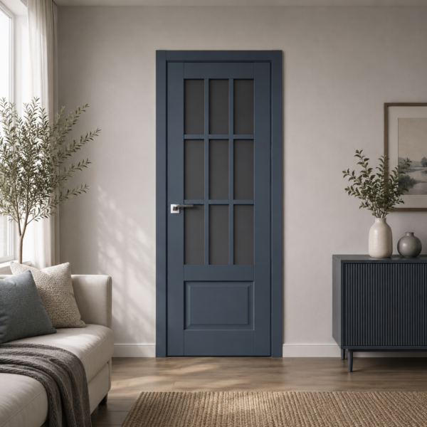 A1-Neo-Soft 604 Zafir laminált beltéri ajtó szatén üveggel